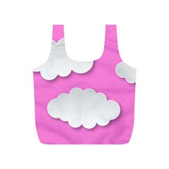 Clouds Sky Pink Comic Background Full Print Recycle Bags (s)  by BangZart