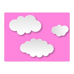 Clouds Sky Pink Comic Background Double Sided Flano Blanket (mini)  by BangZart