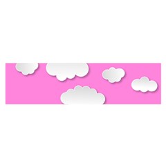 Clouds Sky Pink Comic Background Satin Scarf (oblong) by BangZart