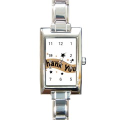 Thank You Lettering Thank You Ornament Banner Rectangle Italian Charm Watch by BangZart