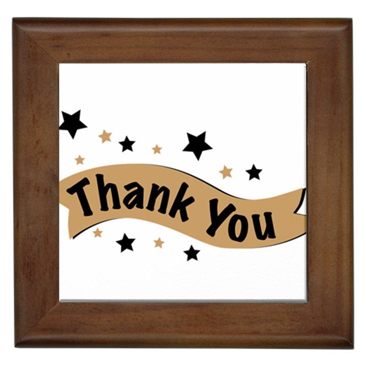 Thank You Lettering Thank You Ornament Banner Framed Tiles