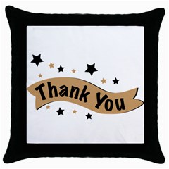 Thank You Lettering Thank You Ornament Banner Throw Pillow Case (black) by BangZart