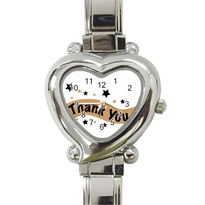 Thank You Lettering Thank You Ornament Banner Heart Italian Charm Watch