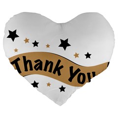 Thank You Lettering Thank You Ornament Banner Large 19  Premium Flano Heart Shape Cushions by BangZart