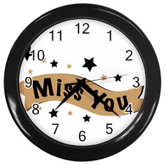 Lettering Miss You Banner Wall Clocks (black) by BangZart