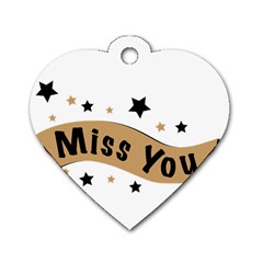 Lettering Miss You Banner Dog Tag Heart (one Side)