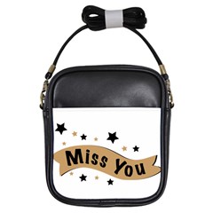 Lettering Miss You Banner Girls Sling Bags by BangZart