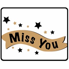 Lettering Miss You Banner Fleece Blanket (medium)  by BangZart