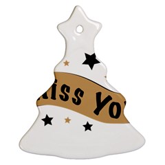 Lettering Miss You Banner Christmas Tree Ornament (two Sides) by BangZart