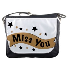 Lettering Miss You Banner Messenger Bags by BangZart