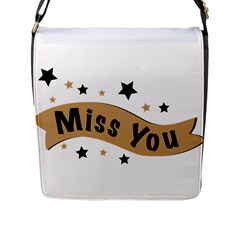 Lettering Miss You Banner Flap Messenger Bag (l)  by BangZart