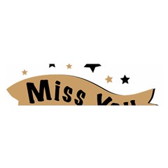 Lettering Miss You Banner Satin Scarf (oblong) by BangZart