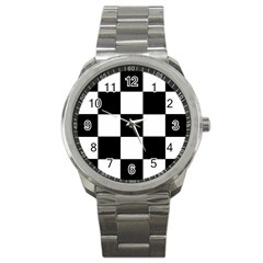 Grid Domino Bank And Black Sport Metal Watch by BangZart