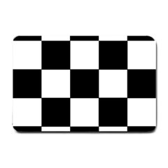 Grid Domino Bank And Black Small Doormat  by BangZart