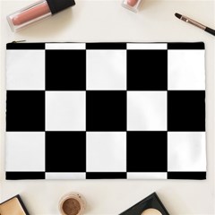 Grid Domino Bank And Black Cosmetic Bag (xxl)  by BangZart