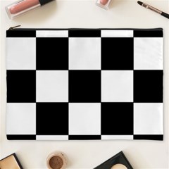 Grid Domino Bank And Black Cosmetic Bag (xxxl)  by BangZart