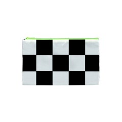 Grid Domino Bank And Black Cosmetic Bag (xs) by BangZart