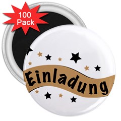 Einladung Lettering Invitation Banner 3  Magnets (100 Pack) by BangZart