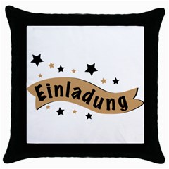 Einladung Lettering Invitation Banner Throw Pillow Case (black) by BangZart