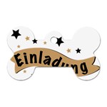 Einladung Lettering Invitation Banner Dog Tag Bone (One Side) Front