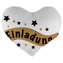 Einladung Lettering Invitation Banner Large 19  Premium Heart Shape Cushions by BangZart