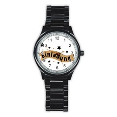 Einladung Lettering Invitation Banner Stainless Steel Round Watch by BangZart