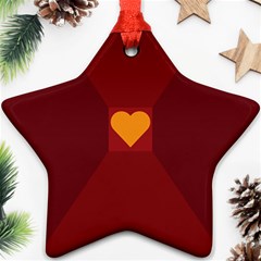 Heart Red Yellow Love Card Design Ornament (star)