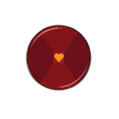 Heart Red Yellow Love Card Design Hat Clip Ball Marker (4 Pack) by BangZart