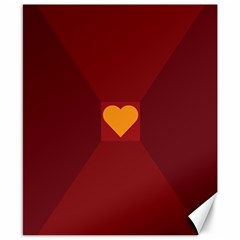 Heart Red Yellow Love Card Design Canvas 8  X 10  by BangZart