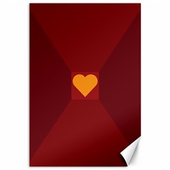 Heart Red Yellow Love Card Design Canvas 12  X 18   by BangZart