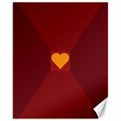 Heart Red Yellow Love Card Design Canvas 16  X 20   by BangZart