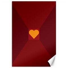 Heart Red Yellow Love Card Design Canvas 24  X 36  by BangZart