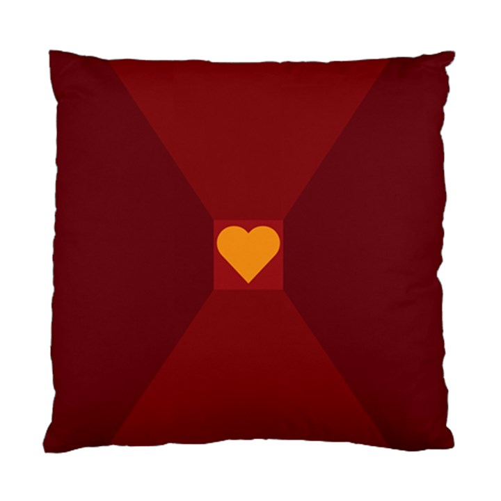 Heart Red Yellow Love Card Design Standard Cushion Case (Two Sides)