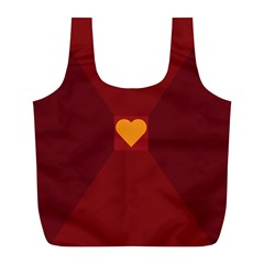 Heart Red Yellow Love Card Design Full Print Recycle Bags (l)  by BangZart