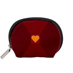 Heart Red Yellow Love Card Design Accessory Pouches (small)  by BangZart