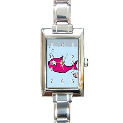 Fish Swarm Meeresbewohner Creature Rectangle Italian Charm Watch by BangZart