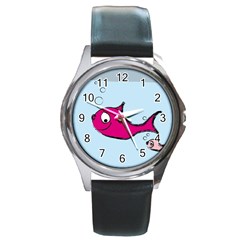 Fish Swarm Meeresbewohner Creature Round Metal Watch by BangZart