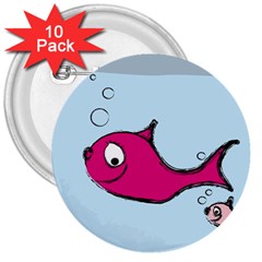 Fish Swarm Meeresbewohner Creature 3  Buttons (10 Pack)  by BangZart