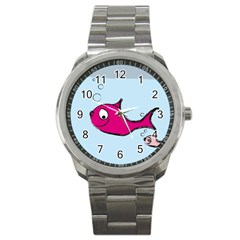 Fish Swarm Meeresbewohner Creature Sport Metal Watch by BangZart