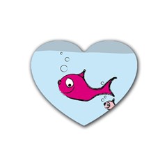 Fish Swarm Meeresbewohner Creature Rubber Coaster (heart)  by BangZart