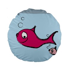 Fish Swarm Meeresbewohner Creature Standard 15  Premium Round Cushions by BangZart