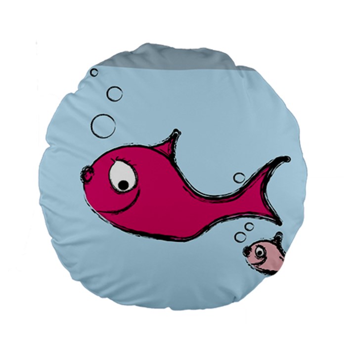 Fish Swarm Meeresbewohner Creature Standard 15  Premium Round Cushions