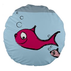 Fish Swarm Meeresbewohner Creature Large 18  Premium Round Cushions by BangZart