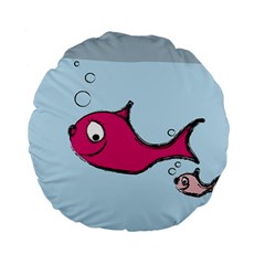 Fish Swarm Meeresbewohner Creature Standard 15  Premium Flano Round Cushions by BangZart