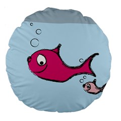 Fish Swarm Meeresbewohner Creature Large 18  Premium Flano Round Cushions by BangZart