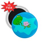 Frog Flower Lilypad Lily Pad Water 2.25  Magnets (10 pack)  Front