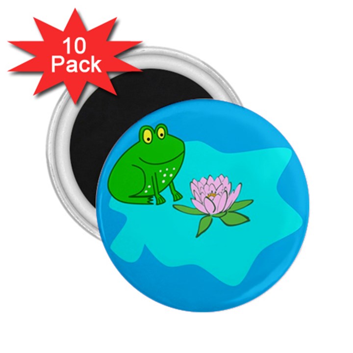 Frog Flower Lilypad Lily Pad Water 2.25  Magnets (10 pack) 