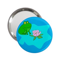 Frog Flower Lilypad Lily Pad Water 2 25  Handbag Mirrors by BangZart