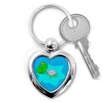 Frog Flower Lilypad Lily Pad Water Key Chains (Heart)  Front