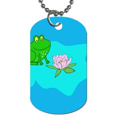 Frog Flower Lilypad Lily Pad Water Dog Tag (one Side) by BangZart